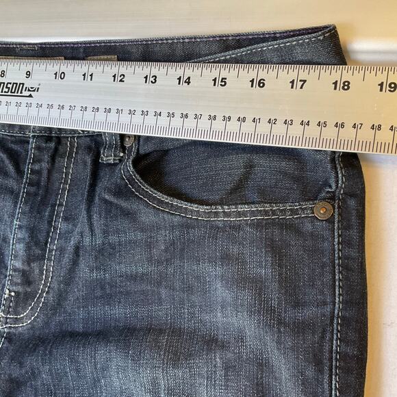 RSQ Men Slim Slouch Jeans size 34x30 Dark Blue Mid Rise Stretch - Picture 2 of 10